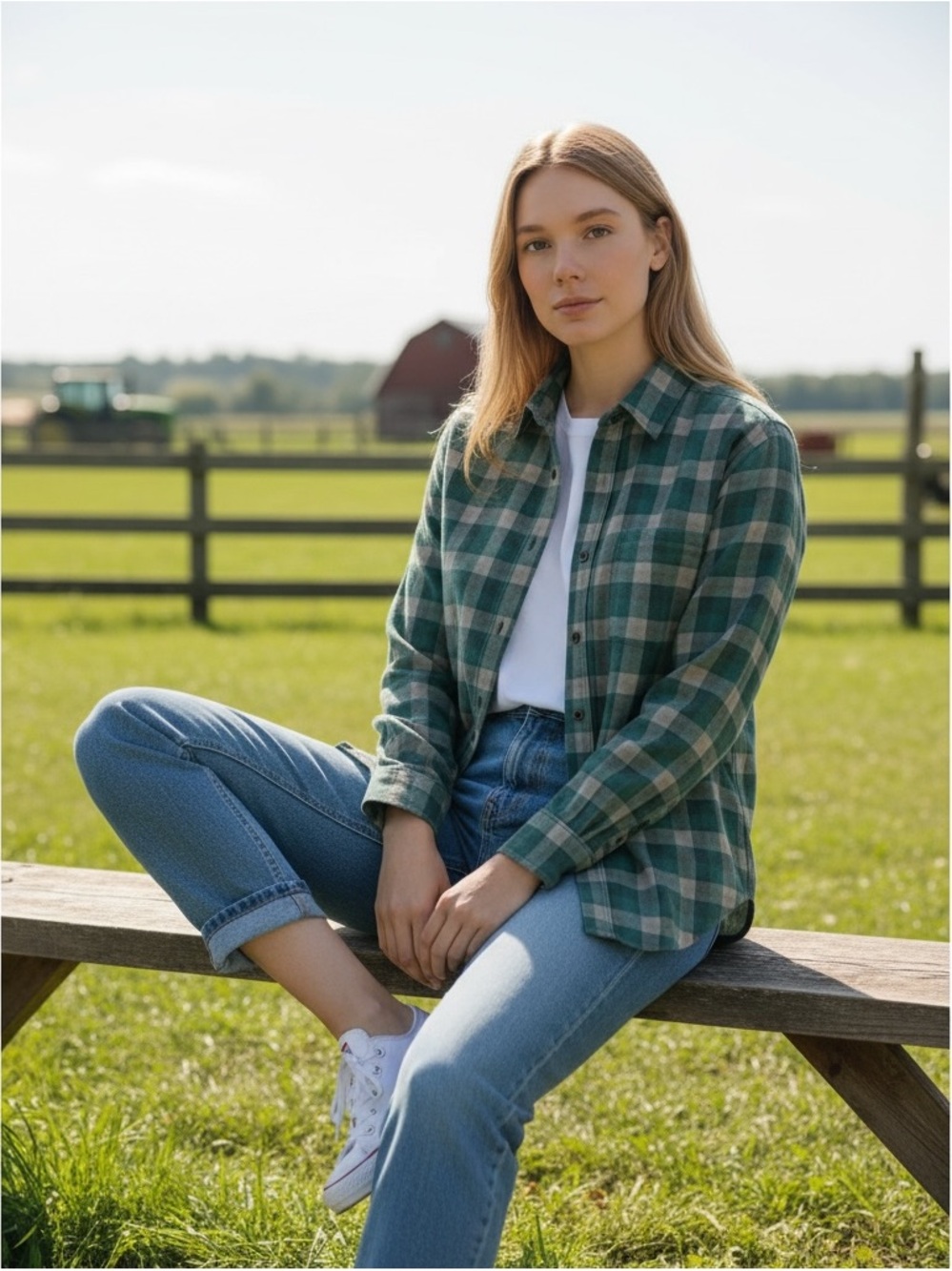 Wrangler Unisex Button Down Plaid Long Sleeve Shirt Size S